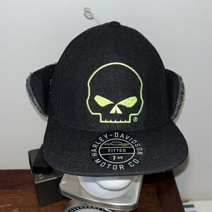 New Harley-Davidson Willie G Ear Flap Punisher Sherpa Fitted Winter Baseball Cap